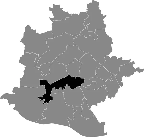 Mapa Localização Preto Distrito Stadtbezirk Stuttgarter Dentro Capital Regional Alemã —  Vetores de Stock