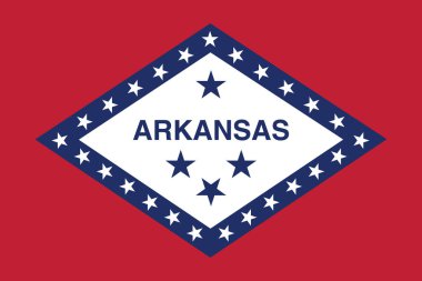 Arkansas Federal Eyaleti resmi vektör bayrağı, ABD
