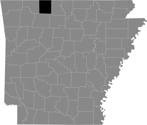 Zwart Gemarkeerde Kaart Van Locatie Van Amerikaanse Boone County Grijze — Stockvector