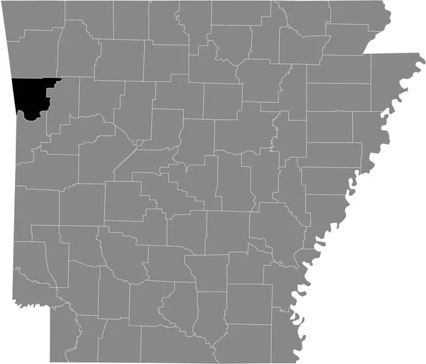 Carte Localisation Surbrillance Noire Comté Américain Crawford Intérieur Carte Grise — Image vectorielle