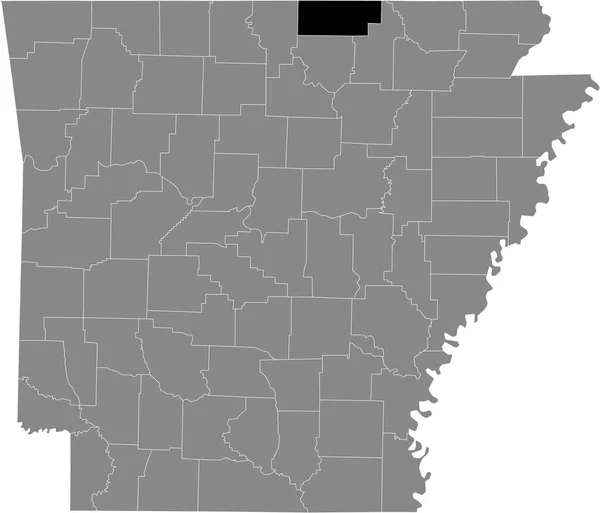 Zwart Gemarkeerde Kaart Van Locatie Van Amerikaanse Fulton County Grijze — Stockvector