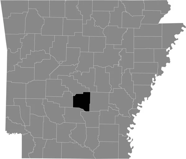 Zwart Gemarkeerde Kaart Van Locatie Van Grant County Grijze Kaart — Stockvector