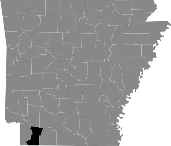 Zwart Gemarkeerde Kaart Van Locatie Van Het Amerikaanse Lafayette County — Stockvector