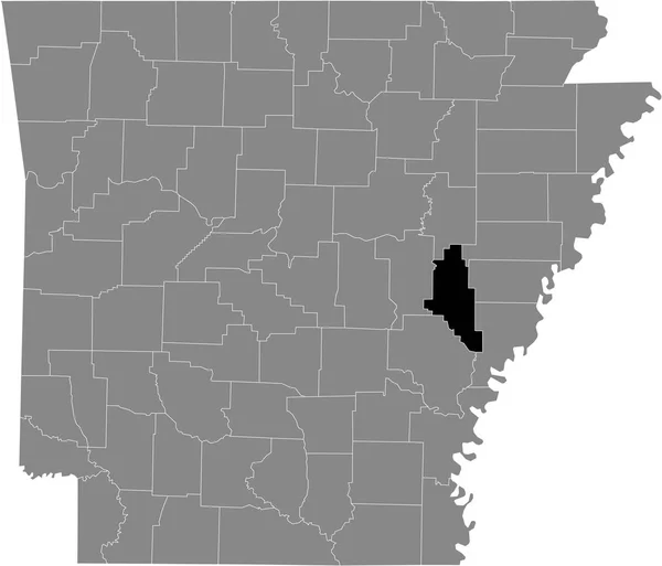 Zwart Gemarkeerde Kaart Van Locatie Van Het Amerikaanse Monroe County — Stockvector