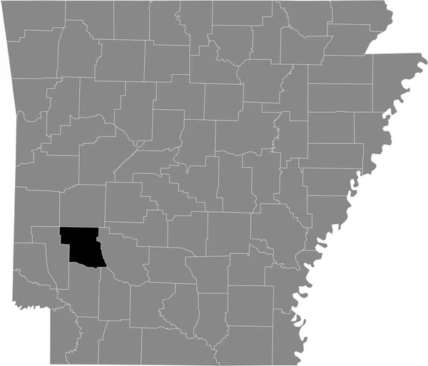 Abd Nin Arkansas Federal Eyaleti Nin Gri Haritasında Abd Pike — Stok Vektör