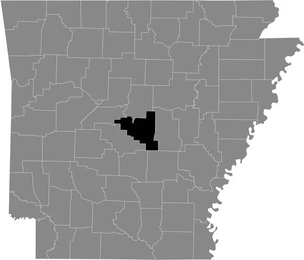 Zwarte Gemarkeerde Kaart Van Locatie Van Amerikaanse Pulaski County Grijze — Stockvector