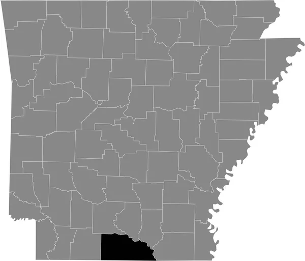 Zwart Gemarkeerde Kaart Van Locatie Van Union County Grijze Kaart — Stockvector