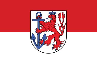 Almanya 'nın bölgesel başkenti Dsseldorf' un resmi bayrak illüstrasyonu