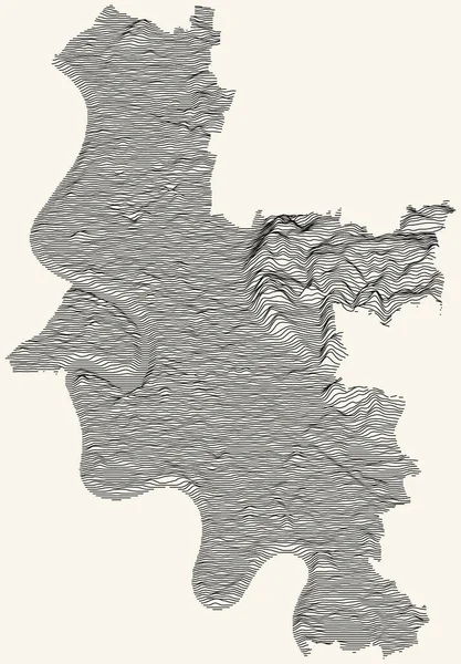 Mapa Topográfico Dsseldorf Alemania Con Líneas Contorno Negro Sobre Fondo — Vector de stock