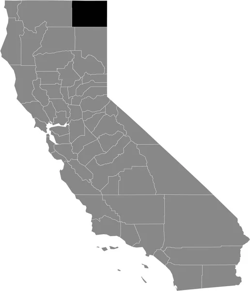 Mappa Dettagliata Nera Della Contea Modoc Usa All Interno Della — Vettoriale Stock