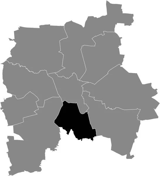 Mapa Localização Preto Distrito Leipziger South Dentro Capital Regional Alemã — Vetor de Stock