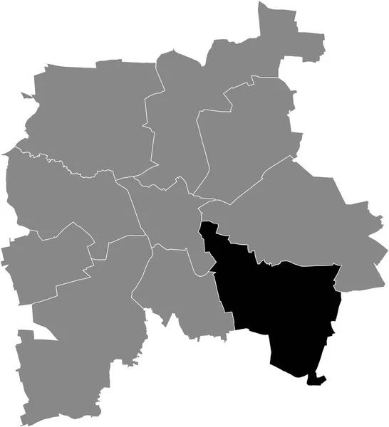 Mapa Localização Preta Distrito Leipziger Southeast Sdost Dentro Capital Regional — Vetor de Stock