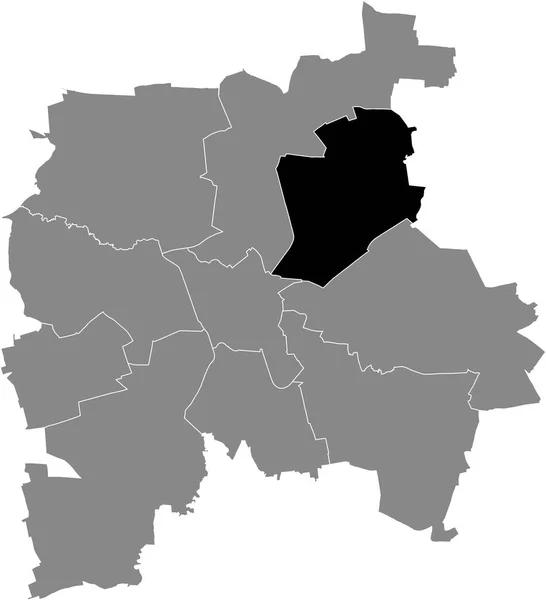 Mapa Localização Preto Distrito Leipziger Northeast Nordost Dentro Capital Regional — Vetor de Stock