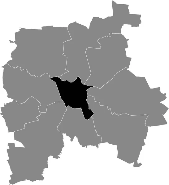 Carte Localisation Noire Quartier Leipziger Center Mitte Dans Capitale Régionale — Image vectorielle