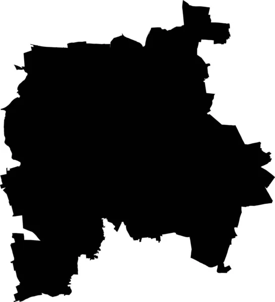 Simple Vector Black Administrative Map German Regional Capital City Leipzig — Stock Vector