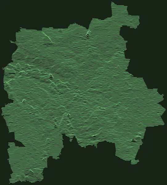 Lipcse Topográfiai Katonai Radar Taktikai Térképe Németország Smaragdzöld Kontúrvonalakkal Sötétzöld — Stock Vector