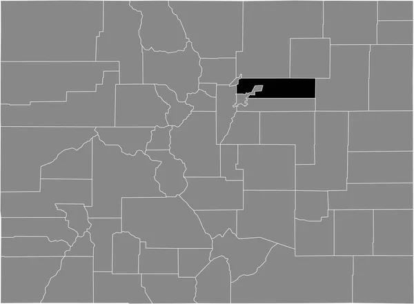 Zwart Gemarkeerde Kaart Van Locatie Van Amerikaanse Adams County Grijze — Stockvector