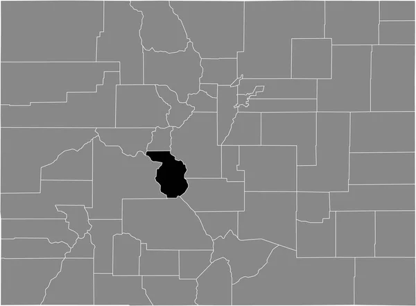 Zwart Gemarkeerde Kaart Van Locatie Van Chaffee County Grijze Kaart — Stockvector