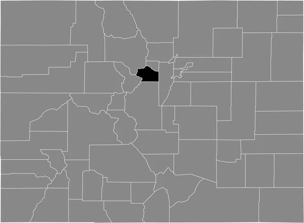 Schwarz Hervorgehobene Lagekarte Des Clear Creek County Innerhalb Der Grauen — Stockvektor