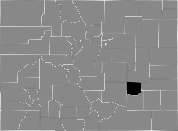 Fekete Kiemelt Elhelyezkedésű Térkép Amerikai Crowley Megye Belül Szürke Térkép — Stock Vector