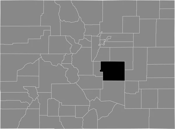 Zwart Gemarkeerde Kaart Van Locatie Van Paso County Grijze Kaart — Stockvector