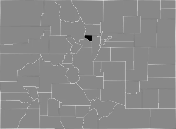 Abd Nin Colorado Eyaletinin Gri Haritasında Abd Gilpin Ilçesinin Siyah — Stok Vektör