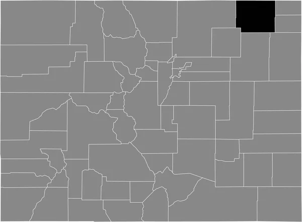 Preto Destaque Mapa Localização Condado Logan Dos Eua Dentro Mapa —  Vetores de Stock