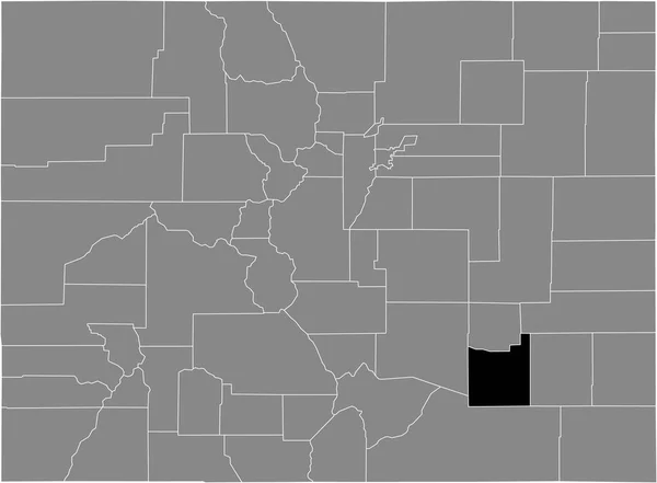 Mapa Ubicación Resaltado Negro Del Condado Otero Dentro Del Mapa — Archivo Imágenes Vectoriales
