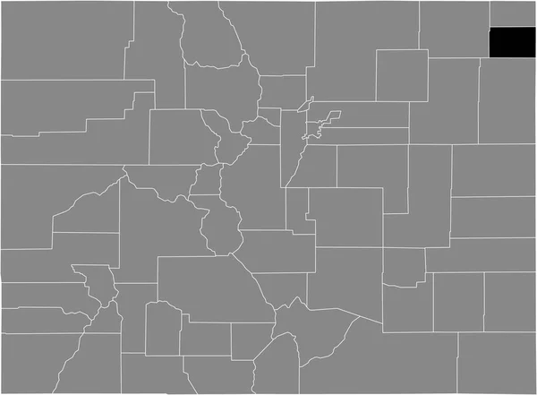 Zwart Gemarkeerde Kaart Van Locatie Van Amerikaanse Phillips County Grijze — Stockvector