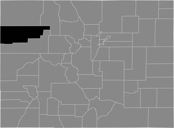 Black Highlighted Location Map Rio Blanco County Gray Map Federal — Stock Vector