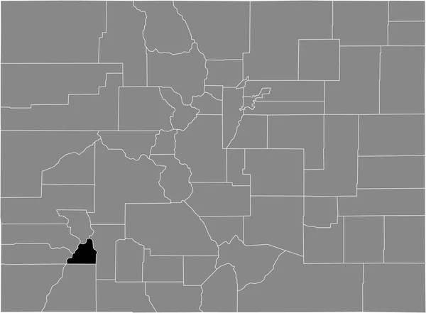 Zwart Gemarkeerde Kaart Van Locatie Van Amerikaanse San Juan County — Stockvector