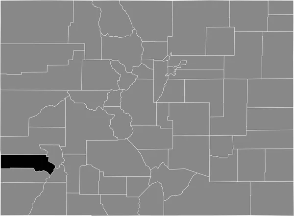 Czarna Mapa Kraju Stany Zjednoczone San Miguel Wewnątrz Szarej Mapy — Wektor stockowy