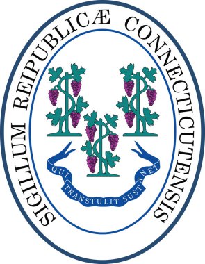Official current vector great seal of the Federal State of Connecticut, USA clipart