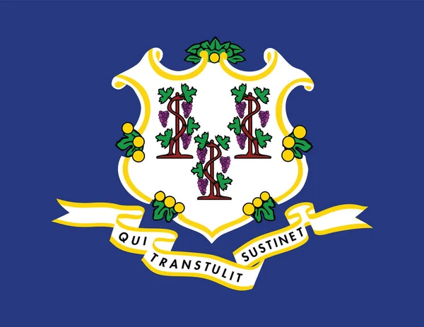 Drapeau Vectoriel Officiel Actuel État Fédéral Connecticut États Unis — Image vectorielle
