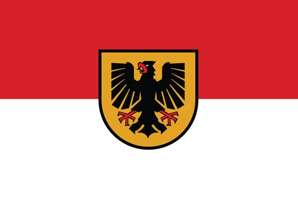 Hivatalos Zászló Vektor Illusztráció Német Regionális Főváros Dortmund Németország — Stock Vector