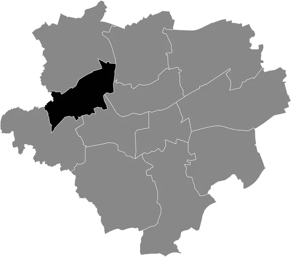 ドルトムントの黒い場所ドイツのドルトムント市内のStadtbezirk Huckarde地区の地図 — ストックベクタ