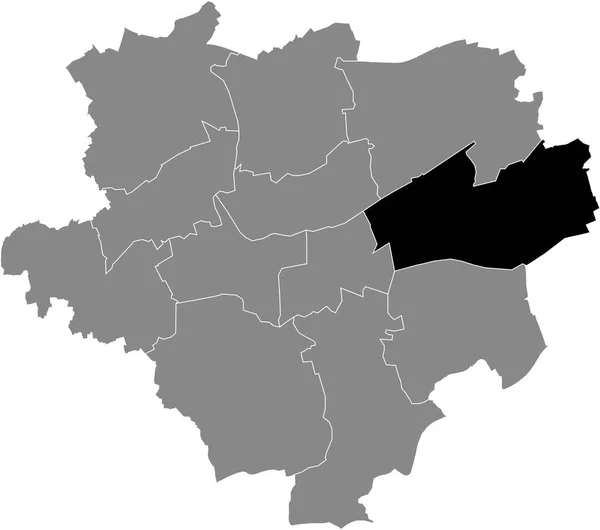 Mapa Localização Preto Distrito Dortmunder Stadtbezirk Brackel Dentro Capital Regional — Vetor de Stock