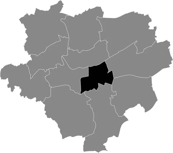 Black Location Map Dortmunder Stadtbezirk Innenstadt Ost District German Regional — Stock Vector