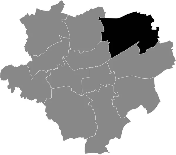 Mapa Localização Preto Distrito Dortmunder Stadtbezirk Scharnhorst Dentro Capital Regional — Vetor de Stock