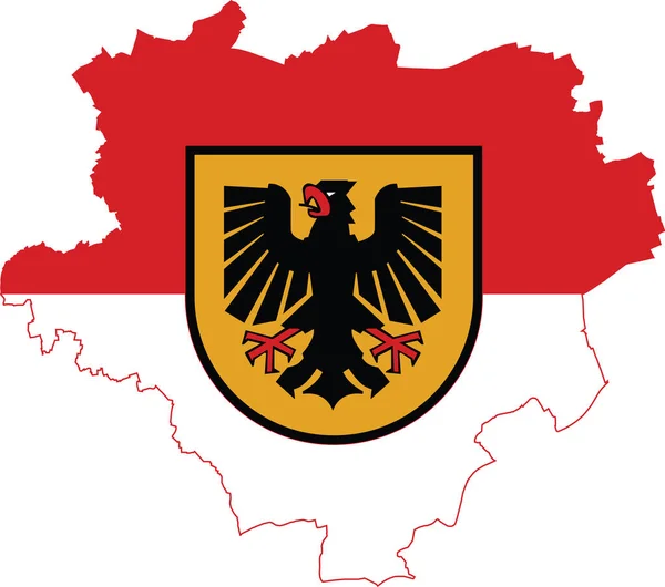 Mapa Simple Bandera Administrativa Vectorial Capital Regional Alemana Dortmund Alemania — Archivo Imágenes Vectoriales