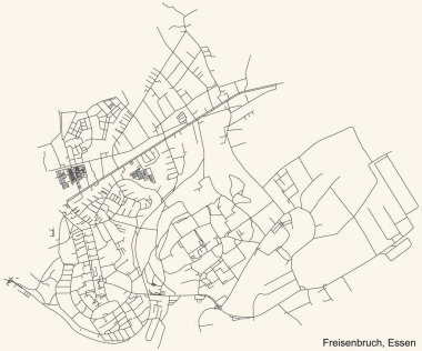 Essen, Almanya 'dan Freisenbruch Stadtteil' in klasik bej arka plan haritası