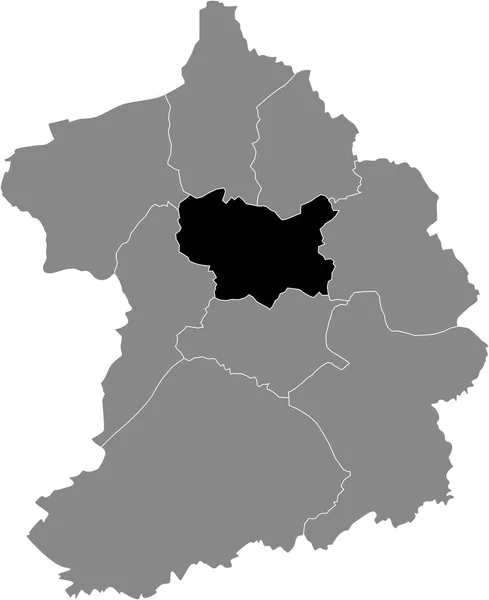 Black Location Map Dsseldorfer Stadtbezirk Stadtmitte Frillendorf District German Regional — стоковий вектор