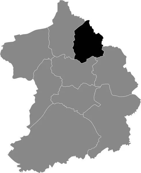 Svart Stedskart Dsseldorfer Stadtbezirk Zollverein Den Tyske Regionale Hovedstaden Essen – stockvektor