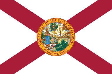 Florida Federal Eyaleti resmi vektör bayrağı, ABD