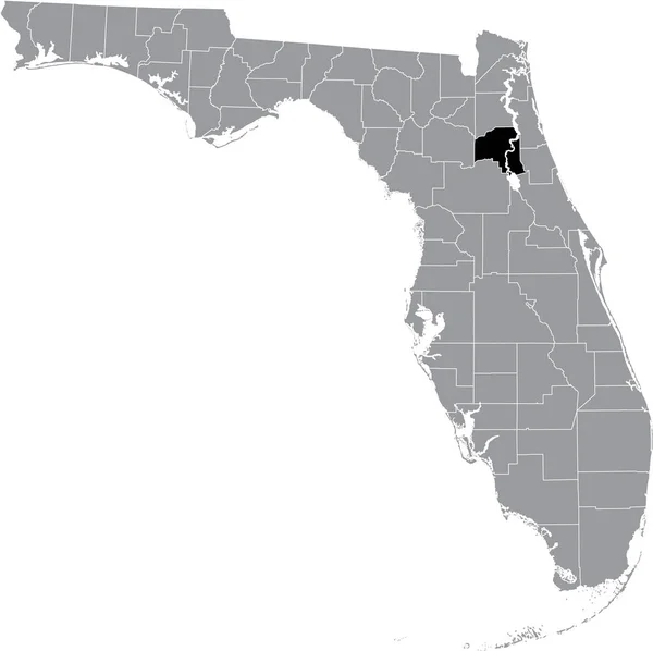 Black Highlighted Location Map Putnam County Gray Map Federal State — 스톡 벡터