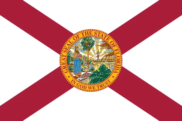Bandeira Vetorial Atual Oficial Estado Federal Flórida Eua —  Vetores de Stock
