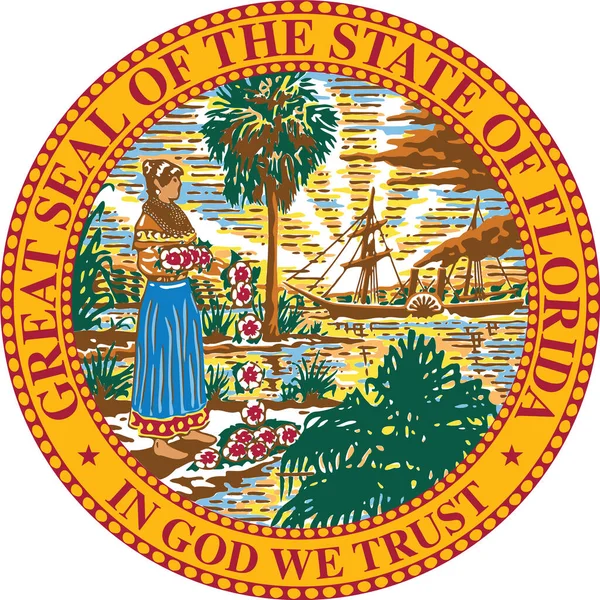 Official Current Vector Great Seal Federal State Florida Usa — Stock Vector