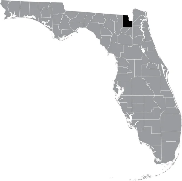 Black Highlighted Location Map Baker County Gray Map Federal State — Archivo Imágenes Vectoriales