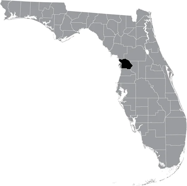 Black Highlighted Location Map Citrus County Gray Map Federal State — Archivo Imágenes Vectoriales