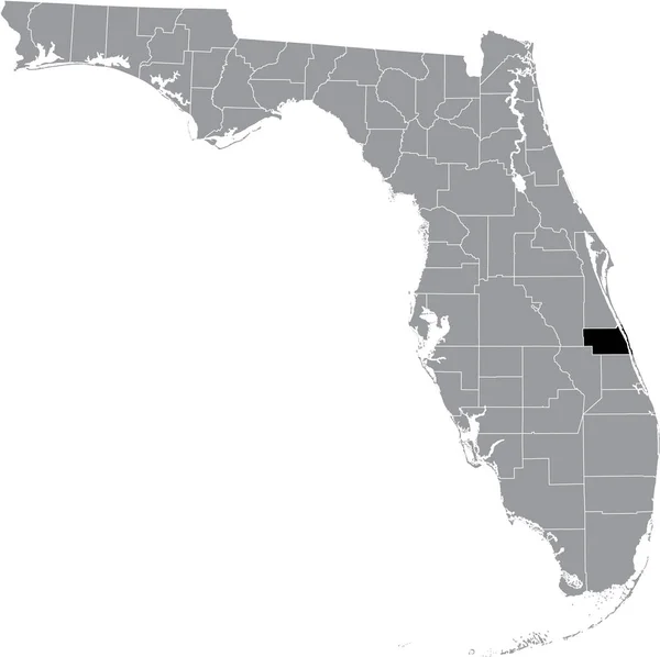 Black Highlighted Location Map Indian River County Gray Map Federal — 图库矢量图片